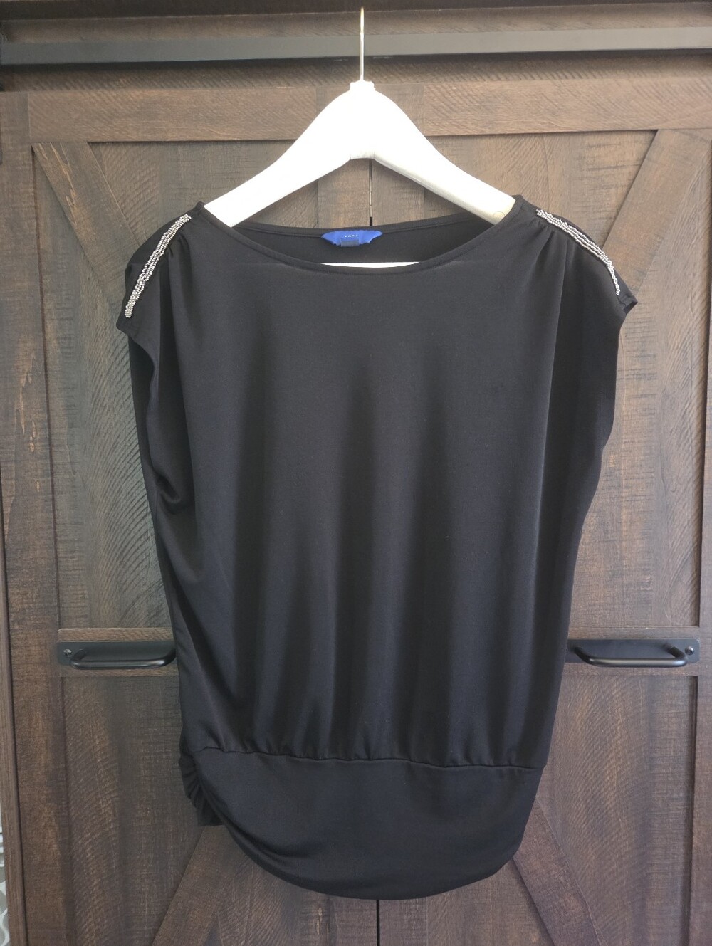 Apt. 9 Black Embellished Shoulder Tank Top